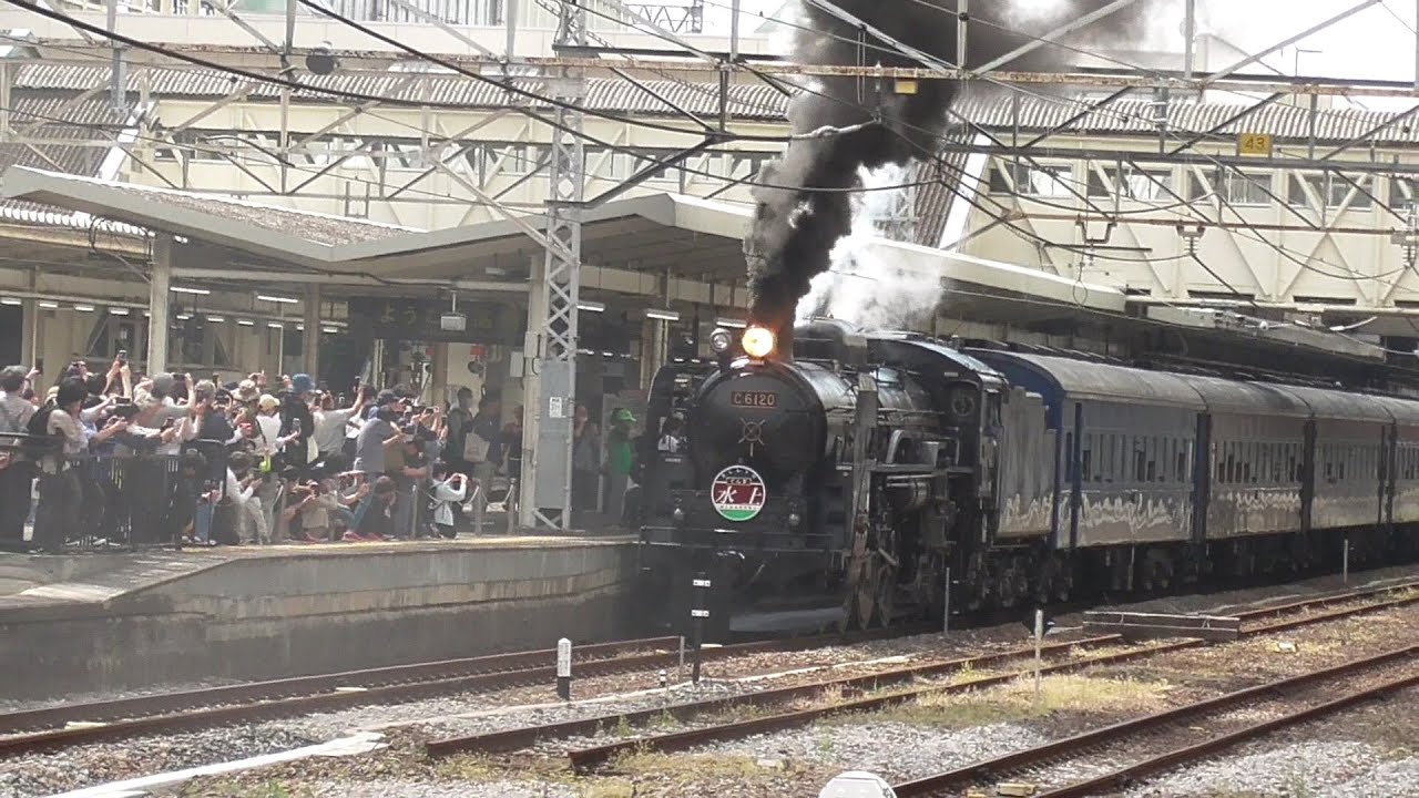 2025年5月4日　絶妙な連結!!  入換、入線から発車まで　快速｢SLレトロ ぐんま 水上｣(上越線 高崎→水上) 蒸気機関車C61 20＋旧型客車6両　JR高崎駅