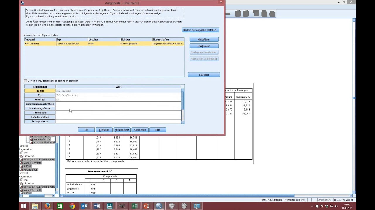 Spss Tabellenstil nachträglich umwandeln