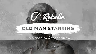 Old Man Starring Timelapse by Vancantdraw