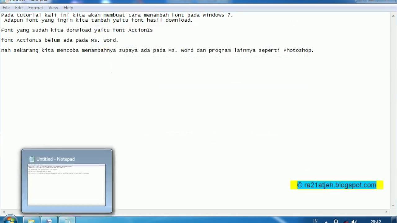 Cara Menambah Font Di Windows 7 Cara Menambah Font Di Windows 7