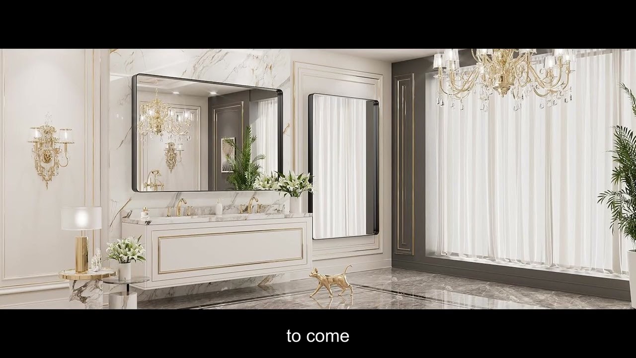 Transform Your Space with the LOAAO 55X36 Farmhouse-Style Bathroom Mirror Large Rounded