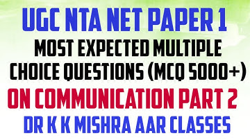 UGC NTA NET Paper 1 | Communication Part 2 | MCQ Type Q&A
