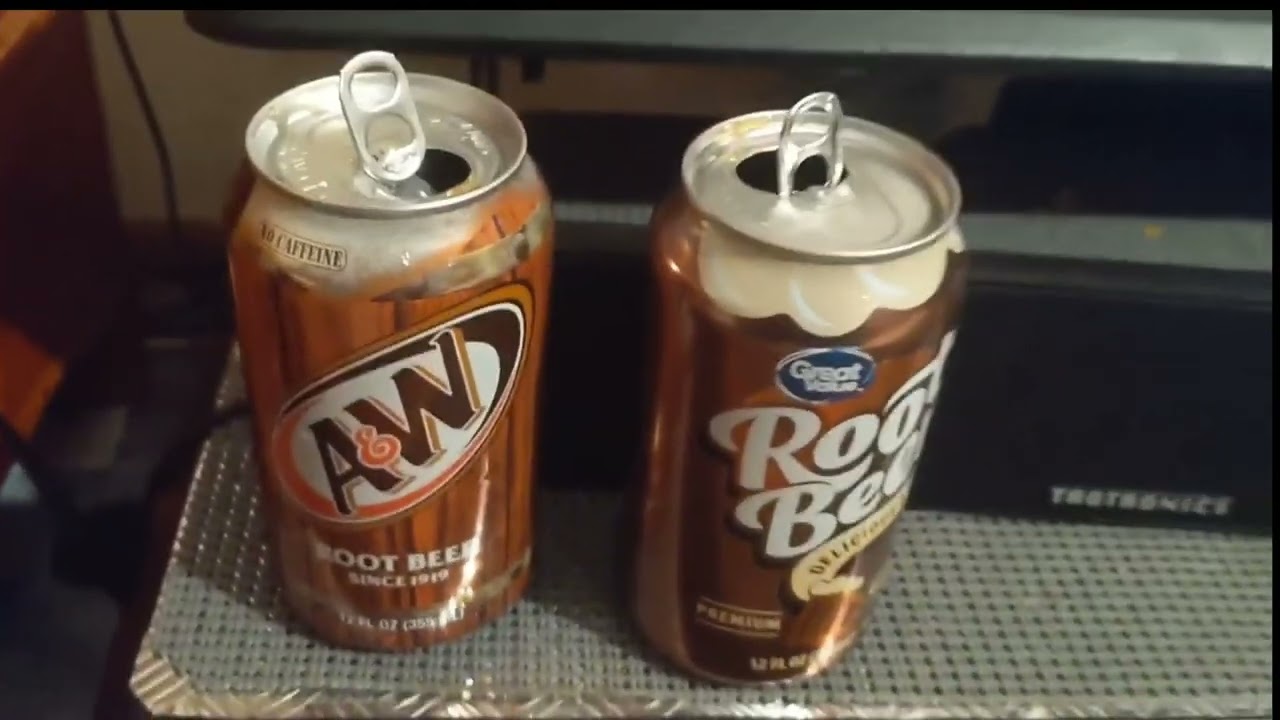 Reviewing A&W root beer vs Great value root beer