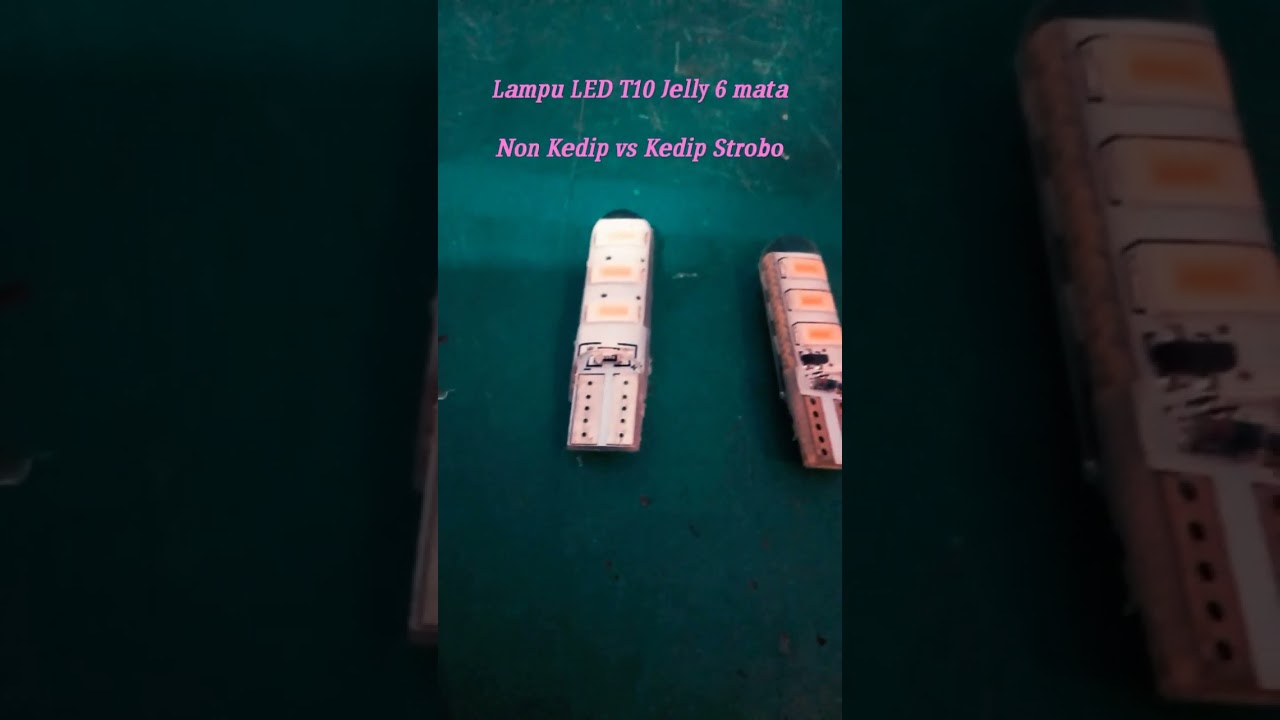 Perbandingan Lampu Led T10 kedip dan non kedip, 6 mata jelly