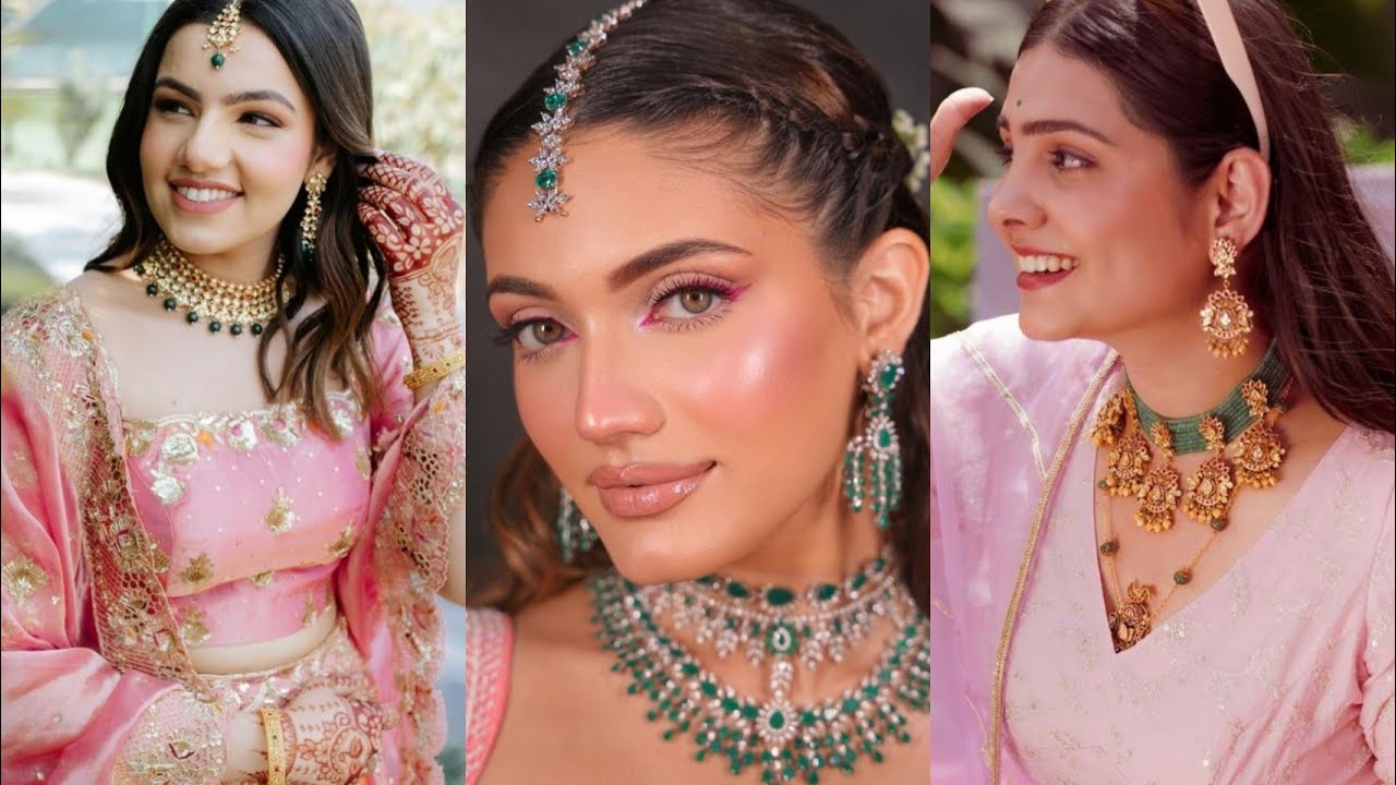 Jewellery ideas for Light pink lehenga - how to style jewellery with Light  pink lehenga