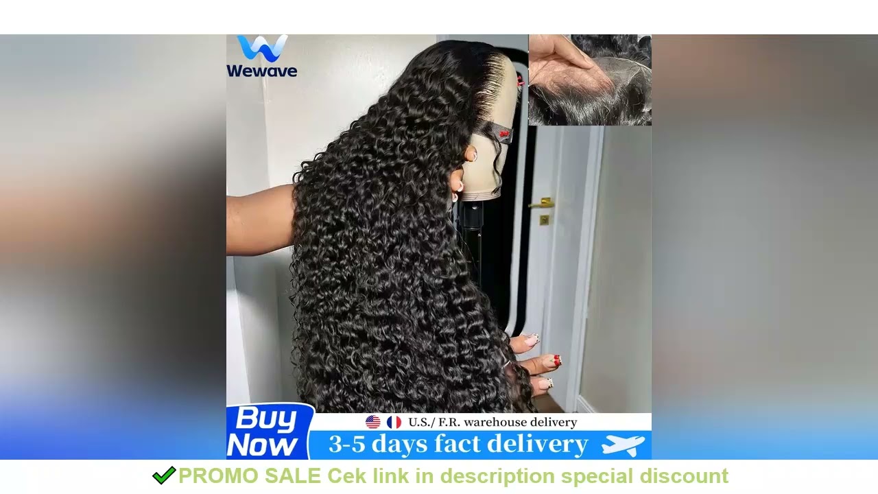 Wewave 13x6 Hd Lace Frontal Wig Water Wave Human Hair Wig Curly Wigs 1b Black Deep Wave Wigs Brazili