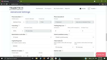 Create a strategy time base Straddle Part 3 #algo #algotrading #automatictrading #tradetron