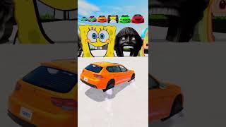 Labubu Dolls🎎 X White & Black 67✨ X Sponge bob🧲 VS Small & Big Cars Crash😱 #beamngdrive #oneshorts