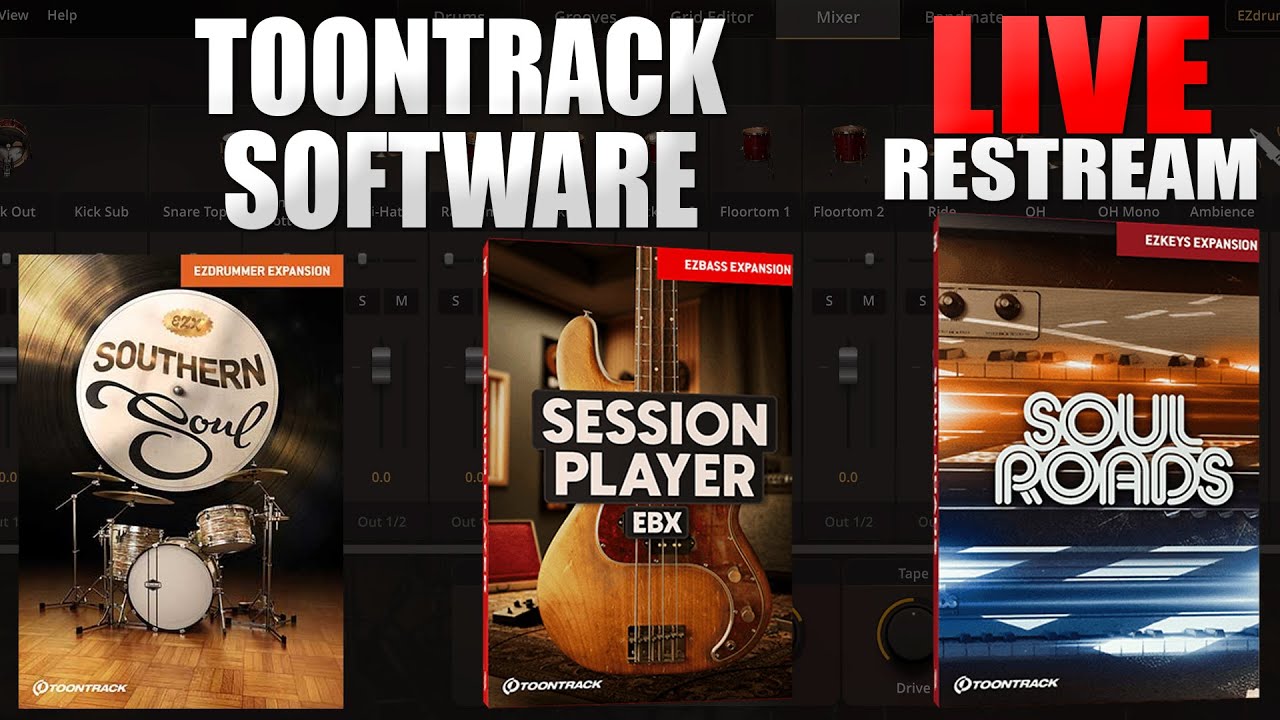 Toontrack Software Live Stream EZdrummer 3 EZdrummer 3 EZbass Jul7 