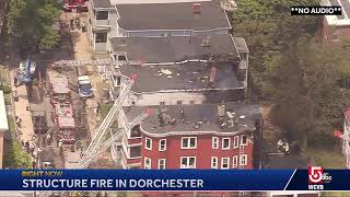 Sky5: Firefighters are battling heavy flames at a home in Boston