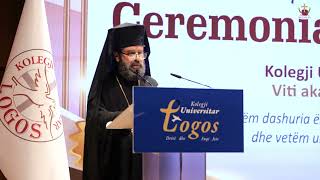 FJALA E KRYEPISKOPIT JOAN NË CEREMONINË E DIPLOMIMIT TË STUDENTËVE TË KU "LOGOS". 16 TETOR 2025.