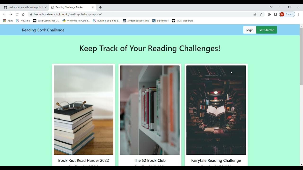 Reading Challenge App YouTube