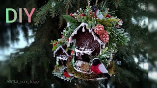 МК /DIY Новогодний домик. 🎄Домик на Ёлку своими руками.