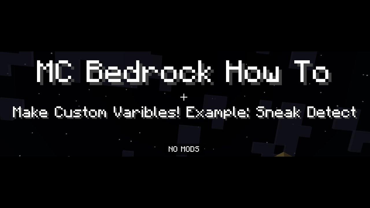 How To Make Custom Variables Example: Sneak Detect NO MODS - YouTube