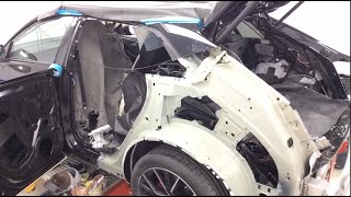 Audi Q8 arch and quarterpanel repair with Celette frame machine in Fix Auto, Blackburn