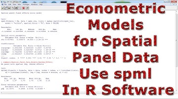 Econometric Models for Spatial Panel Data Use spml With (In) R Software