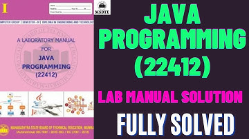 MSBTE Lab Manual | JPR 22412 | Java Programming Manual Answers (22412) | Solved Manual for JPR 22412