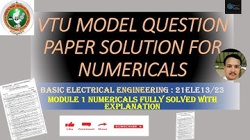 VTU|model question paper solutions|Basic electrical Engg|21ELE13@shivasaiforyou-basicelectr1790