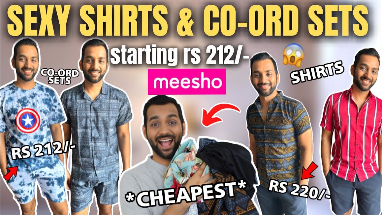 Huge MEESHO Shirts & Co-Ord Sets Haul *RS 220*, Cheapest CO-ORD Sets for  Men