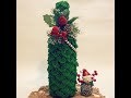Чехол Елочка на бутылочку для праздничного стола или подарка.Christmas tree on the bottle crcheting