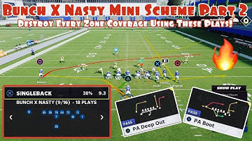 Bunch X Nasty Mini Scheme Part 2: Destroy Every Zone Coverage Using These 2 Plays In Madden 22!