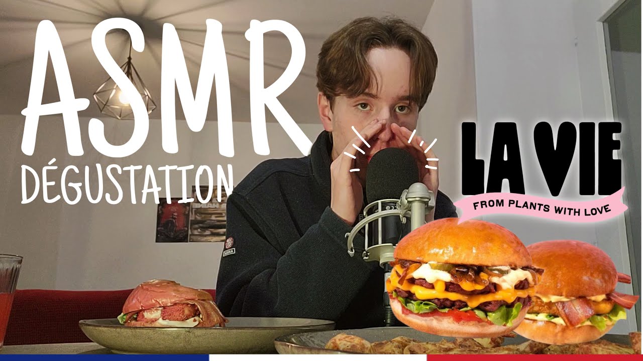 ASMR français - Dégustation de burger vegan 