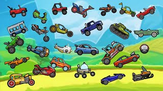 MY ALL 28 VEHICLES UNLOCKED AND ALL SKINS 2024 – Hill climb racing 2.