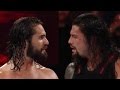 wwe raw 10/31/16 seth rollins saves roman reigns from chris jericho and kevin owens