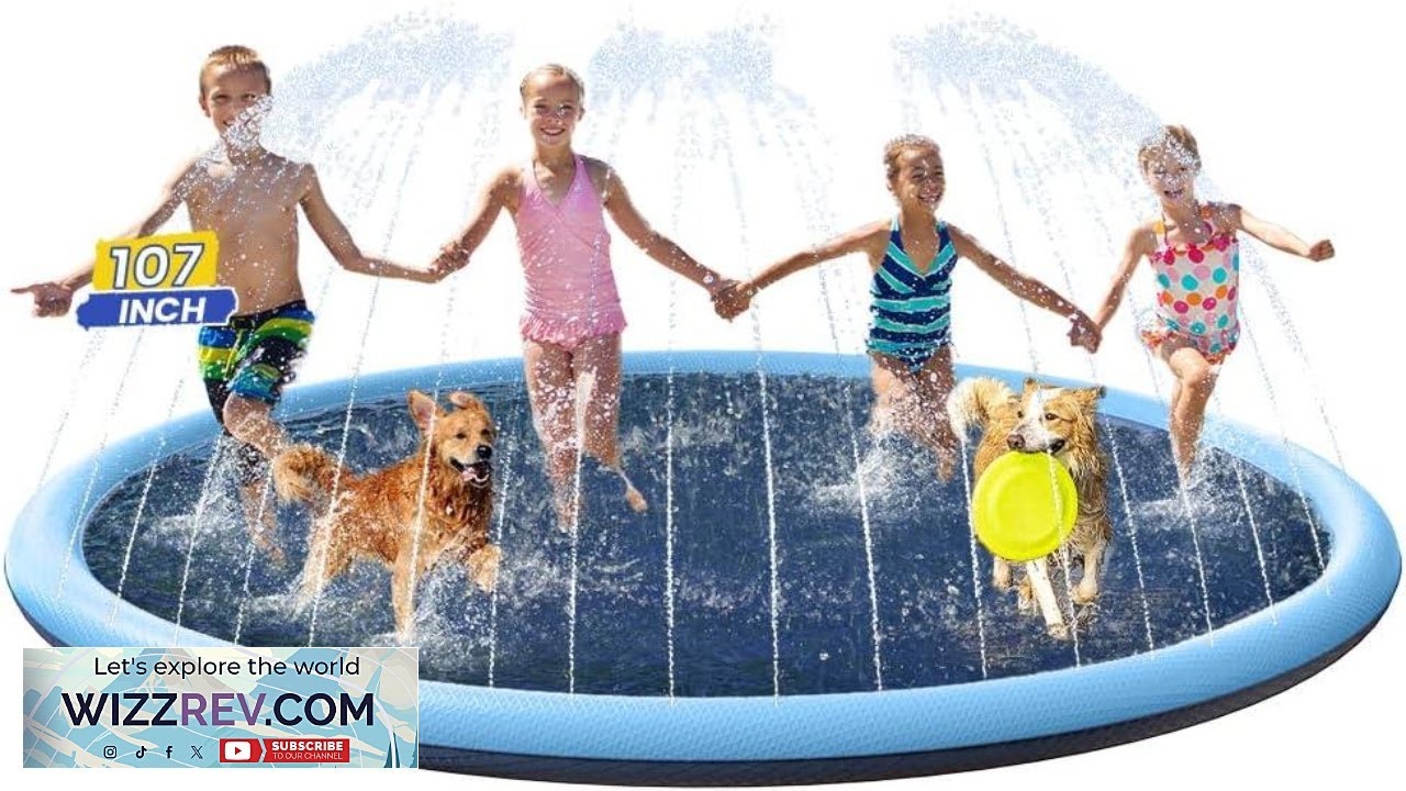 107 inch Splash Pad for Kids Non Slip Water Sprinkler Pad Extra Review