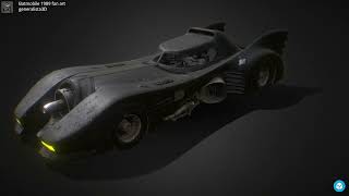 Batmobile 1989 fan art 3D model