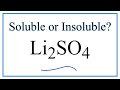 Solubility of Lithium Sulfate