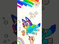 How to Draw Bluey | Draw Bluey Swimming Simple 🌈🐶 #bluey #drawing #forkids #shorts #viral