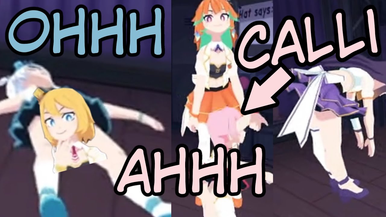 Calli Falls Through The Floor And Gura Lays Down Innocently | VRChat Hololive EN Myth