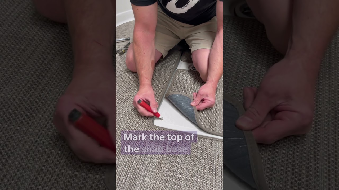 Easy way to install snaps in boat carpet! Use chalk to mark, punch and snap—quick & simple! 