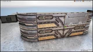 Celebrity Sci-Fi construction building components kit - low poly 3D model - With PBR Wealth