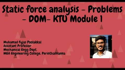 Static force analysis - Problems |DOM|KTU Module 1 - Part 2