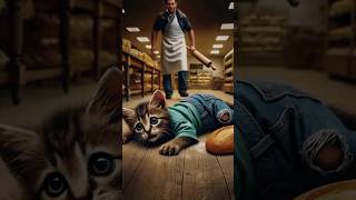 Helpless mother's story | She stole bread and beat her children and fed them | Sad AI Cat Short