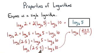 Properties of Logarithms Power Rule and Subtracting Logs - Visualizing Algebra