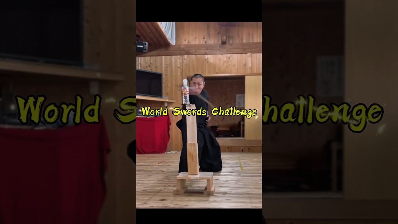 (World Sword Challenge) Hit a table tennis ball with batto 