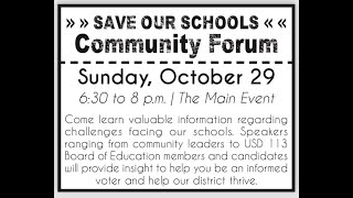 USD #113 Community Forum 10.29.2023