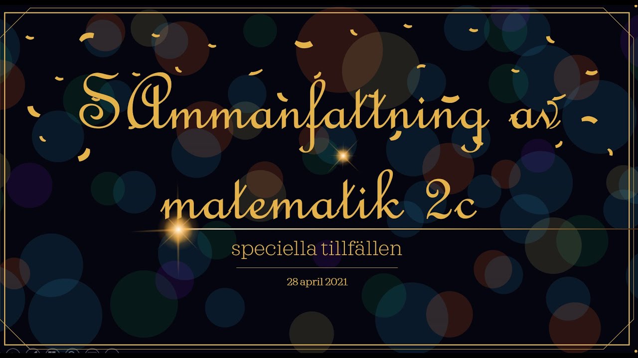 Matematik 2c på 15 min