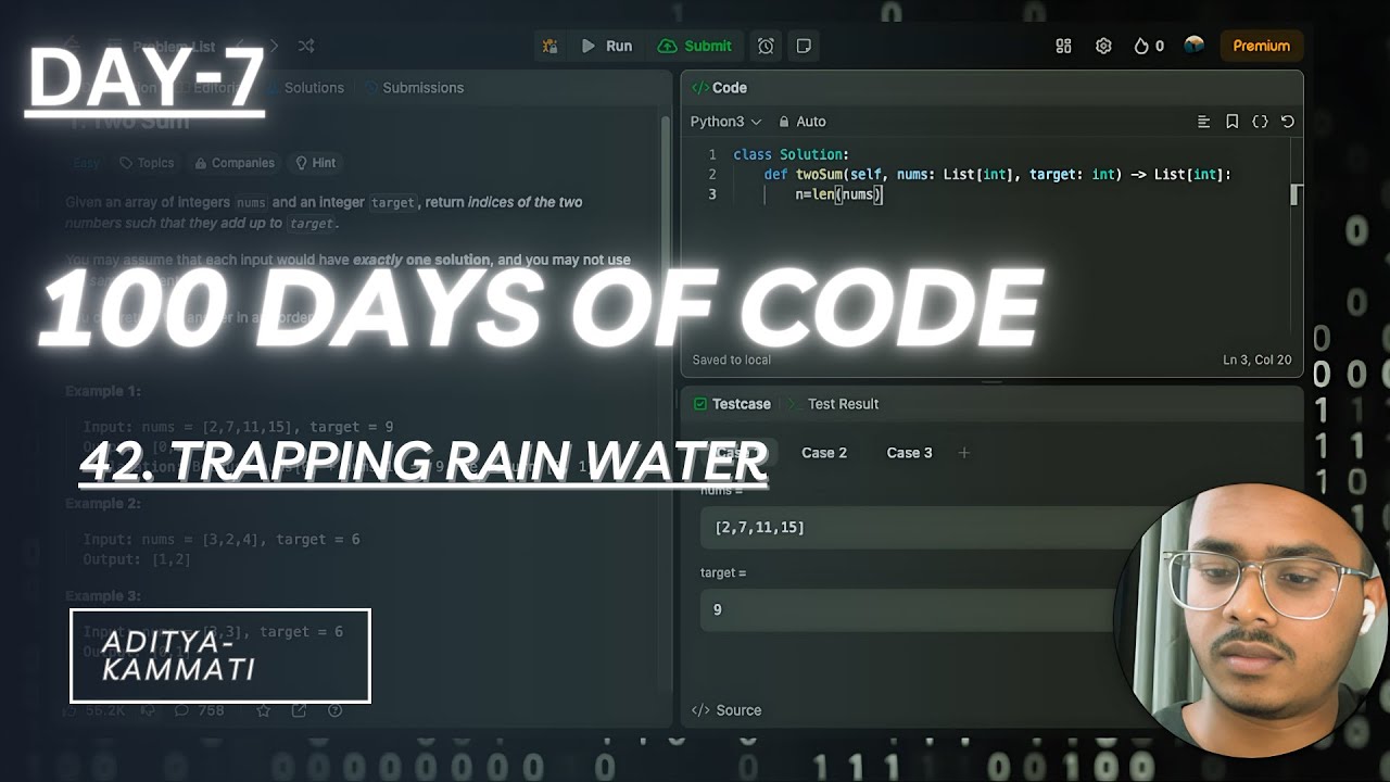 Day 7 : LeetCode 42. Trapping Rain Water| hard | 100-Day Challenge ...
