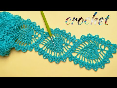 Very easy beautiful crochet LACE pattern tutorial! Ribbon lace knitting ...