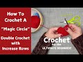 Crochet BEGINNER: Magic Circle Double Crochet w/ Increase Rows #crochet #magiccirclecrochet