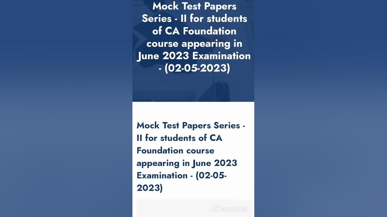 ca foundation MTP services 2 out now and see on official icai website