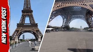 Scorching Heatwave Shuts Down Eiffel Tower Grounds in Paris Hottest Day Ever Recorded In France Closing Eiffel Tower Early