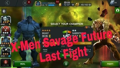 MCOC X-men SAVAGE FUTURE last event fight Between Beast and Sabretooth