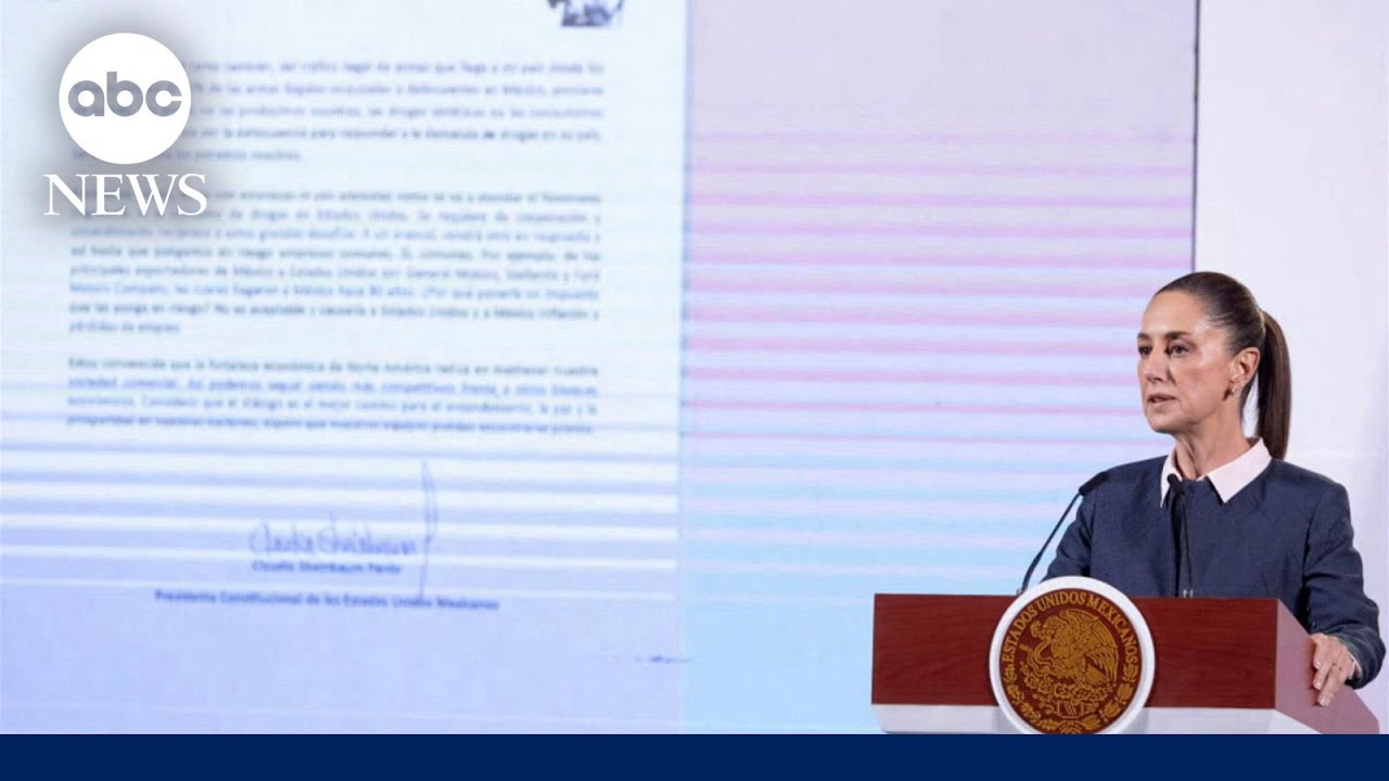 Outline Video Mexican president warns her country could hit U.S. with retaliatory tariffs