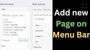 How to Add a New Page on Menu Navigation Bar in Wordpress