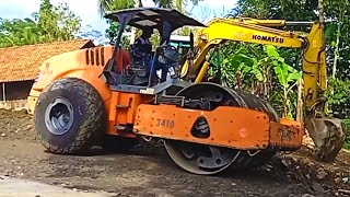 Melihat Cara Kerja Alat Berat 😱😱 Excavator Dan Vibrator Roller Membuat jalan. 